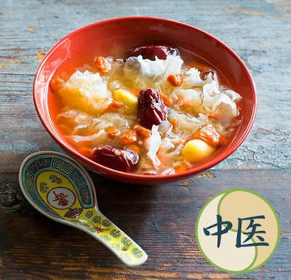 Rode dadel kleefrijst congee