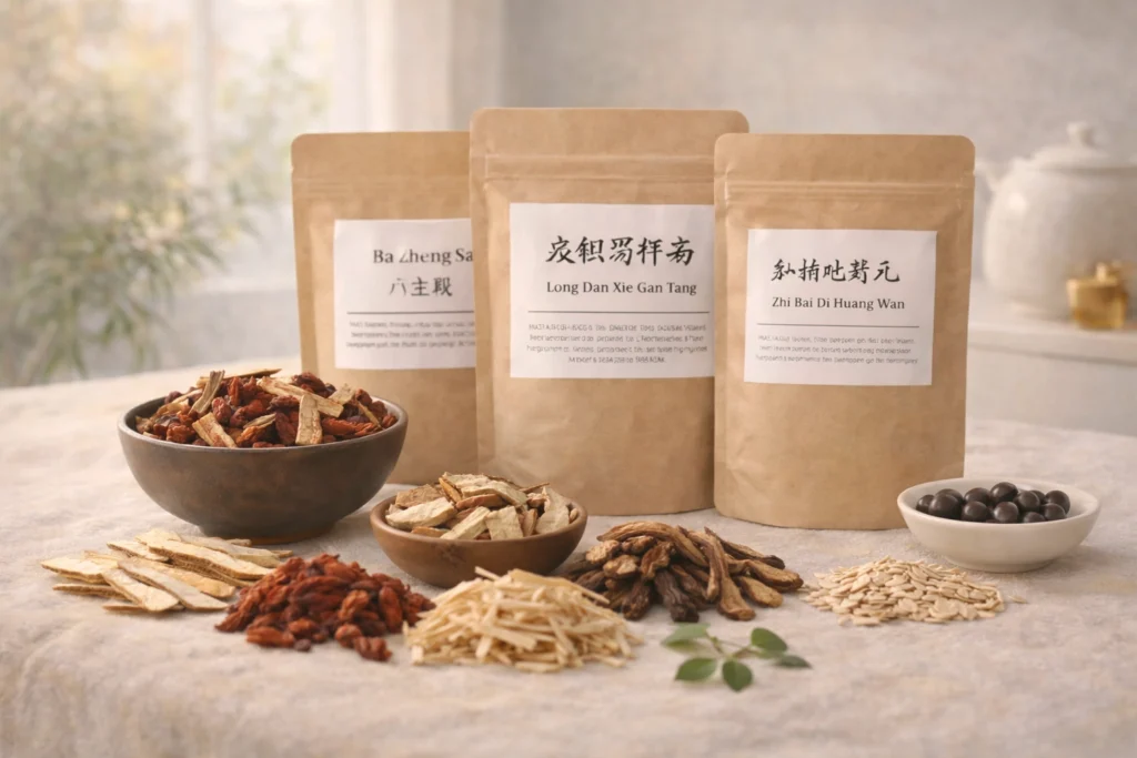 Chinese kruidenformules als behandeling tegen een branderig gevoel bij het plassen.